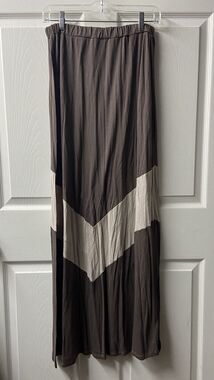 Pixie & Ivy Maxi Skirt Juniors Small Long Brown White Flair